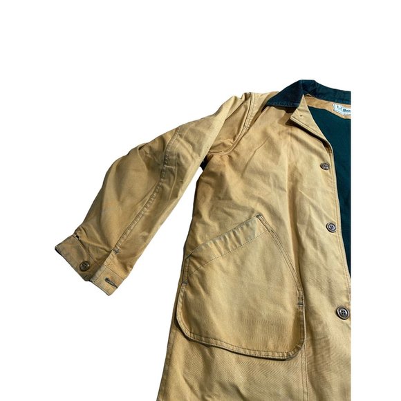 Vintage LL Bean Jacket Hunting Jacket Fishing Barn Chore Jacket Green Beige Coat - Picture 5 of 8